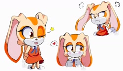 Size: 1405x820 | Tagged: safe, artist:hikariviny, cream the rabbit, angry, finger push, heart, tongue out, wink