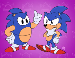 Size: 3300x2550 | Tagged: safe, artist:slysonic, sonic the hedgehog, costume, crossover, fall guys, looking at each other