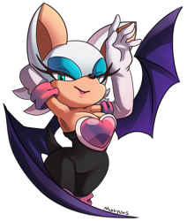 Size: 900x1063 | Tagged: safe, artist:mistyvns, rouge the bat, looking at viewer, rouge's heart top