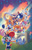 Size: 1242x1920 | Tagged: safe, artist:evan stanley, amy rose, antoine d'coolette, bunnie rabbot, cheese (chao), cream the rabbit, miles "tails" prower, nicole the handheld, nicole the hololynx, rotor walrus, sally acorn, sonic the hedgehog, green hill zone, sonic universe 96, flying, group, loop, sword
