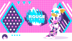Size: 1920x1080 | Tagged: safe, artist:konnakanna, rouge the bat, 90s style, abstract background