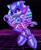 Size: 900x1100 | Tagged: safe, artist:starbased, metal sonic, abstract background, black sclera, looking at viewer, solo, vaporwave