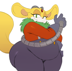 Size: 2266x2248 | Tagged: safe, artist:ss2sonic, thunderbolt the chinchilla, bootyfull thunderbolt, looking at viewer, obese