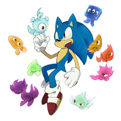 Size: 650x650 | Tagged: safe, artist:niwa0w0, sonic the hedgehog, wisp, yacker