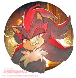 Size: 1255x1280 | Tagged: safe, artist:saberghatz, shadow the hedgehog, one fang