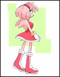 Size: 2186x2809 | Tagged: safe, artist:comfiesilv, amy rose, amy's halterneck dress, back quills