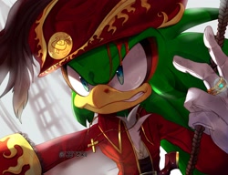 Size: 2048x1574 | Tagged: safe, artist:jetorii, jet the hawk, featured image, pirate outfit