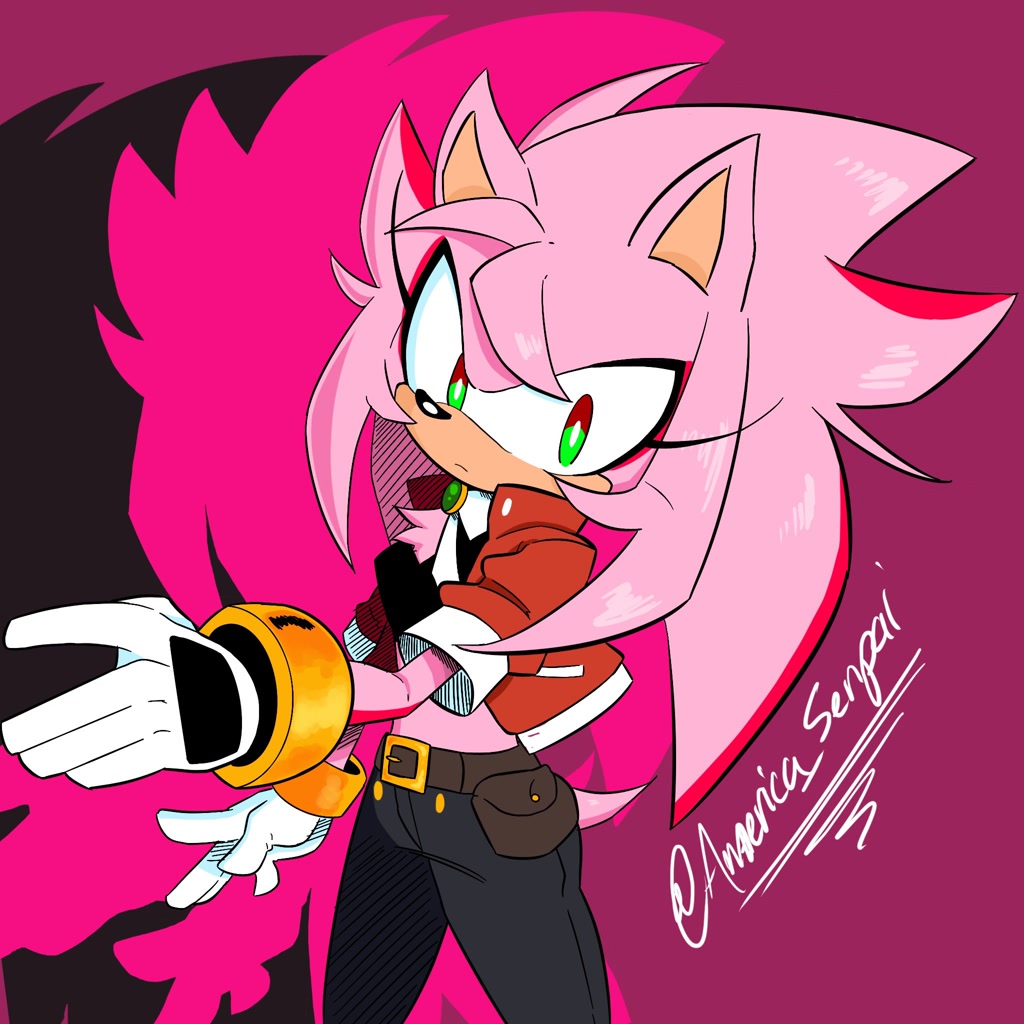 193749 - safe, artist:kaiiteaa, amy rose (sonic), sonic the