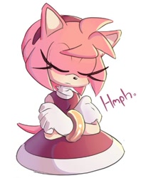 Size: 397x484 | Tagged: safe, artist:quark196, amy rose, amy's halterneck dress, arms folded, personality swap