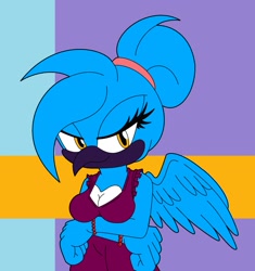 Size: 1201x1280 | Tagged: safe, artist:paradoxtheory, oc, oc:jay the blue macaw, parrot, solo