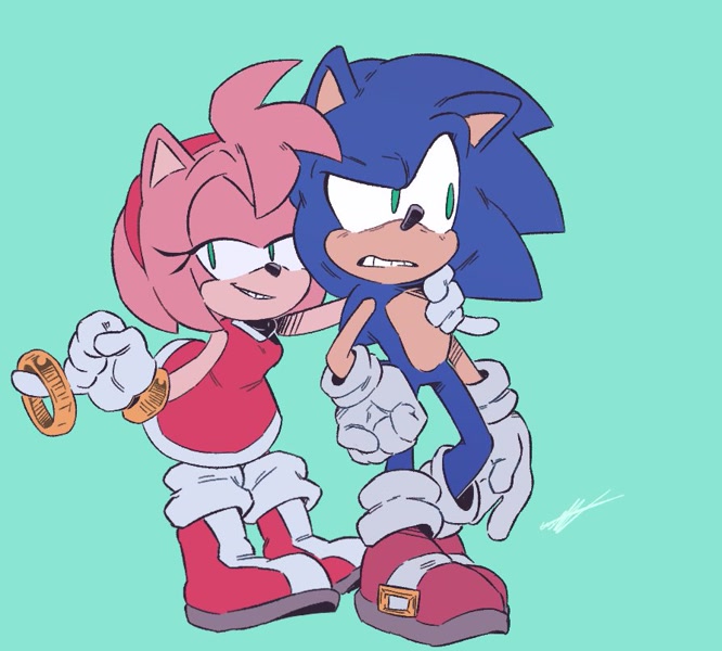 EMI. 🌸 on X: 😠😅 New colour palette test! ~ #sonicthehedgehog #myart  #digitalart #amyrose #sonamy #fanart #artistontwitter #ship #otp   / X