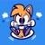 Size: 2000x2000 | Tagged: safe, artist:gooomys, miles "tails" prower, blue background, cute, flying, simple background, smile, spinning tails, tailabetes