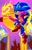 Size: 2000x3143 | Tagged: safe, artist:kiwikimini, sonic the hedgehog, oil ocean zone, abstract background, solo, vaporwave