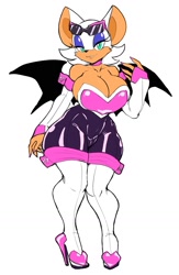 Size: 1293x1979 | Tagged: suggestive, artist:thecursedcon, rouge the bat, busty rouge, rouge's heart top