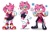 Size: 3599x2327 | Tagged: safe, artist:wizaria, amy rose, flying, outfit swap, personality swap, rouge's heart top