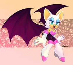 Size: 2000x1787 | Tagged: safe, artist:nagemzcat, rouge the bat, huge wings, rouge's heart top