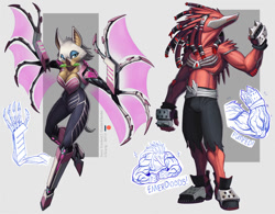 Size: 1200x935 | Tagged: safe, artist:loupgarou, rouge the bat, sonic cranked, chaos drive, partially roboticized, redesign