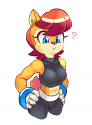 Size: 1200x1632 | Tagged: safe, artist:mofuzelen, sally acorn, abs, sally's ringblader outfit