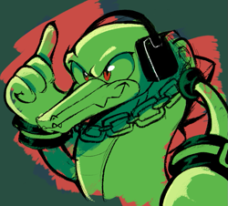 Size: 731x662 | Tagged: safe, artist:hikariviny, vector the crocodile, solo