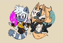 Size: 4096x2794 | Tagged: safe, artist:space lattes, tangle the lemur, whisper the wolf, females only