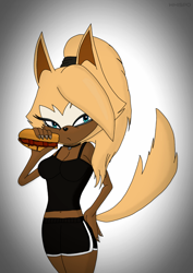 Size: 1080x1528 | Tagged: safe, artist:whispo, whisper the wolf, busty whisper, looking offscreen, mcrib, solo