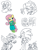 Size: 1200x1600 | Tagged: safe, artist:terrichance, cream the rabbit, miles "tails" prower, sonic the hedgehog, crossover, fluttershy, glaring, mobianified, my little pony, pinkie pie, pony, rainbow dash, sweetie belle