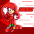 Size: 2200x2200 | Tagged: safe, artist:1cicfish, knuckles the echidna, abstract background, character name, clenched teeth, english text, looking at viewer, smile, solo, standing