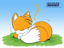Size: 1600x1200 | Tagged: safe, artist:joaoppereiraus, miles "tails" prower, sleeping, tailabetes