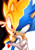 Size: 2059x2912 | Tagged: safe, artist:ry-spirit, sonic the hedgehog, super sonic, super form, two sides