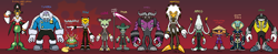 Size: 5480x1080 | Tagged: safe, artist:knockabiller, abyss the squid, akhlut the orca, axel the water buffalo, battle lord kukku xv, cassia the pronghorn, clove the pronghorn, conquering storm, lord hood, maw the thylacine, nephthys the vulture, thunderbolt the chinchilla, tundra the walrus
