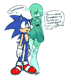 Size: 732x825 | Tagged: safe, artist:thelickinglamp, jade wisp, sonic the hedgehog, wisp, dialogue, meme, mobianified