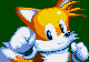 Size: 80x56 | Tagged: artist needed, safe, miles "tails" prower, fox, black bands, black eyes, fist, green background, looking at viewer, pixel art, simple background, solo, sonic the hedgehog 3, sprite, two tails, white fur, white gloves, yellow fur