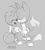 Size: 624x688 | Tagged: safe, artist:finimun, miles "tails" prower, ray the flying squirrel, fox, squirrel, black bands, blushing, classic ray, classic tails, cute, eyes closed, gay, gloves, happy, holding hands, monochrome, mouth open, noses are touching, pencilwork, rayabetes, shipping, simple background, small ears, smile, sneakers, socks, tailabetes, tailray, two tails, white gloves, white socks, white tipped shoes, white tipped tail