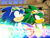 Size: 1000x750 | Tagged: safe, artist:y-firestar, jet the hawk, sonic the hedgehog, chaos emerald, chaos emeralds, extreme gear, fake screenshot, frown, goggles, looking offscreen, sand ruins, sonic riders, sonic x style, sunglasses