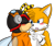 Size: 1000x839 | Tagged: safe, artist:fire-for-battle, charmy bee, miles "tails" prower, aged up, blushing, chaails, charmabetes, cute, eyes closed, gay, goggles, grown up, open mouth, pilot hat, shipping, shocked, simple background, tailabetes, transparent background