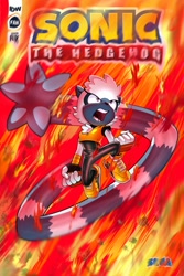 Size: 1000x1500 | Tagged: safe, artist:rikdraws, tangle the lemur, cover art, leaping, solo, tangle's running suit