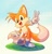 Size: 3910x4096 | Tagged: safe, artist:zombieeparty, miles "tails" prower, grass, solo, v sign