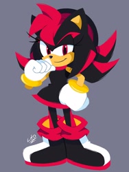 Size: 1542x2048 | Tagged: safe, artist:leonard21368374, amy rose, shadow the hedgehog, amy's halterneck dress, palette swap, personality swap, solo