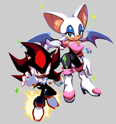 Size: 787x840 | Tagged: safe, artist:sanikink, rouge the bat, shadow the hedgehog, rouge's heart top