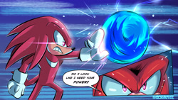 Size: 3291x1851 | Tagged: safe, artist:chauvels, knuckles the echidna, sonic the hedgehog, sonic the hedgehog 2 (2022), dialogue, knuckles catches sonic, meme, redraw