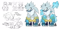 Size: 2048x1024 | Tagged: safe, artist:aioles, silver the hedgehog, character sheet, were form, werehog