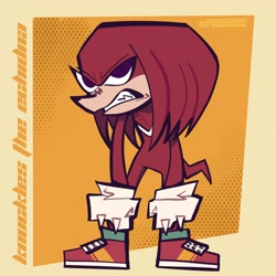Size: 2048x2048 | Tagged: safe, artist:cheesypoffs, knuckles the echidna, angry, solo