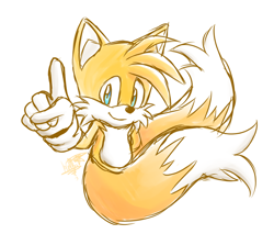 Size: 1092x930 | Tagged: safe, artist:k3llywolfarts, miles "tails" prower, pointing, simple background, sketch, white background, wrapped in tails