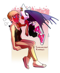 Size: 1121x1368 | Tagged: dead source, suggestive, artist:survivalstep, agent topaz, rouge the bat, bat, human, abstract background, blushing, duo, flapping wings, flying, hand on chin, lesbian, looking at each other, outline, roupaz, semi-transparent background, shipping, sitting