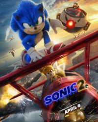 Size: 864x1080 | Tagged: safe, egg drone, miles "tails" prower, robotnik, sonic the hedgehog, sonic the hedgehog 2 (2022), cityscape, daytime, eggmobile, movie poster