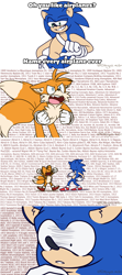 Size: 1280x2880 | Tagged: source needed, safe, artist:debajas, miles "tails" prower, sonic the hedgehog, dialogue, edit, fox noises, stitched