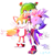 Size: 1000x1048 | Tagged: safe, artist:cyabook, blaze the cat, cosmo the seedrian, miles "tails" prower, cat, fox, seedrian, female, male, mouth open, open smile, simple background, smile, trio