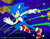 Size: 812x635 | Tagged: safe, artist:cyberill, sonic the hedgehog, dialogue, running, solo