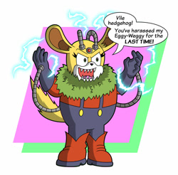 Size: 1280x1260 | Tagged: safe, artist:vincentthecrow, thunderbolt the chinchilla, dialogue, electricity, solo
