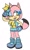 Size: 561x921 | Tagged: safe, artist:colormute, oc, oc:charli the fox, female, one fang, salute, solo, wink